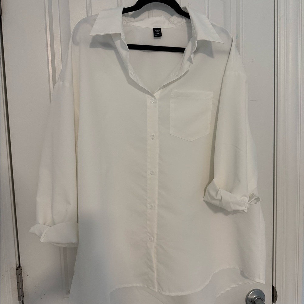 SHEIN White Button Down Shirt
